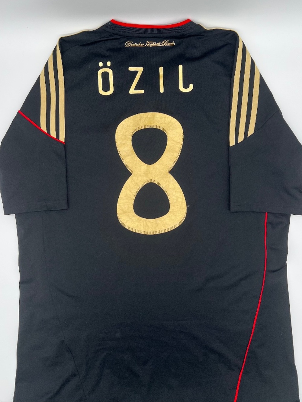 Germany 2010/2011 Away Özil #8 Authentic adidas Soccer Jersey L Men Black